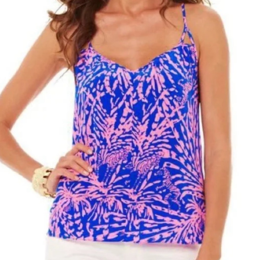 Lilly Pulitzer Rory Racerback‎ Rollin’ In The Grass Tank - Picture 3 of 3